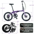 thumbnail image 3 of 20 Inches Folding City Bike for Men And Women, Lightweight And Sturdy Aluminum Frame, 7 Speeds Dual Disc Brake Commuter Bike For Commuting, Fitness, 3 of 6