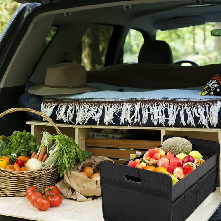Car Trunk Organizer Suv Trunk Organizer Oxford Material Car Trunk Organizer Trunk Storage Box with Handle Multi Compartment Foldable for SUV Auto