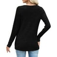 thumbnail image 6 of Spring Sweaters for Women Lightweight Ribbed Knit Top Long Sleeve Button V-Neck Pullover Sleep Top, 6 of 8
