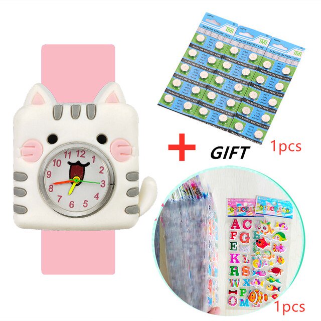 Reloj de dibujos animados de pez/dinosaurio/unicornio para niños, juguete de tiempo de aprendizaje para bebés, relojes de bofetadas para niños y niñas, reloj para niños de 1 a 15 años Gao Jinjia LED