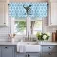 thumbnail image 2 of Morocco Light Blue Farmhouse Short Window Curtain Valances, Cute Dinosaur Bike Vintage Rod Pocket Kitchen Valances for Living Room Bedroom Bathroom Cafe 60" x 18", 2 of 8