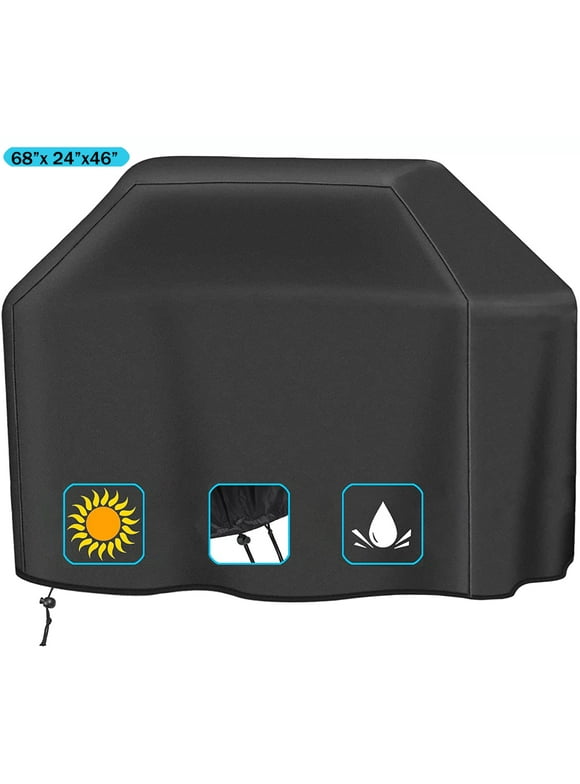 Grill Cover, 68 inch Grill Covers for Backyard Grill Cover for Outdoor Grill, Heavy Duty BBQ Cover Rip-Proof, Durable and Convenient, Dustproof Anti-UV Gas Grill Cover (68x 24x46 )