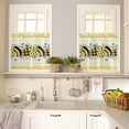 thumbnail image 5 of Bees Summer 3-Piece Kitchen Curtain Set, Rod Pocket Kitchen Curtain Valance and Tiers Set, Washable Drape Window Treatment Set, Honey Stripes Yellow, 5 of 6