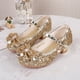 thumbnail image 2 of Zapatos de tacón alto para niñas, zapatos de princesa para primavera, zapatos de fondo suave con cristales plateados, zapatos de cuero de alto rendimiento para niñas pequeñas, 2 of 6