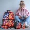 thumbnail image 3 of KUIFORTI American Flag Baseball Player Bookbag with Lunch Box Kid Backpack Set 4Pcs Boys School Bag Pencil Pouch for Elementary Primary Middle School Back to School Supplies, 3 of 7