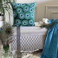 thumbnail image 2 of The HomeCentric Chair Cushion Cover, Blue Pillow Cover, Geometric Pillow Cover, Pack of 2, 12x12 inch (30x30 cm) Pillow Case, Silk Pillow, Beads Sparkly Rhinestone Crystals - Sea Tornado, 2 of 11