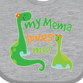 thumbnail image 4 of Inktastic My Mema Loves Me Grandson Dinosaur Boys Baby Bib, 4 of 4