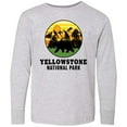 thumbnail image 3 of Inktastic Yellowstone National Park with Bear Mountains and Trees Cricle Long Sleeve Youth T-Shirt, 3 of 5