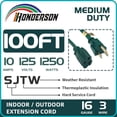 thumbnail image 3 of HONDERSON 100FT Outdoor Extension Cord, 16/3 SJTW Durable Green Extension Cable with 3 Prong Grounded Plug for Safety, 3 of 7