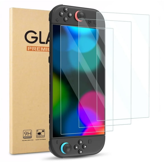 Qoosea 3 pack Screen Protector Tempered Glass for Nintendo Switch 2, Anti-Blue Anti-Scratch Anti-Drop HD Clear Bubble-Free Screen Protector, Switch 2 Accessory