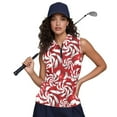 thumbnail image 4 of Yuyamidu Red Candy Canes Golf Shirt for Women Christmas Tank Top Sleeveless Tennis Shirt Breathable Quarter Zip Activewear for Outdoor Sports Size S, 4 of 8