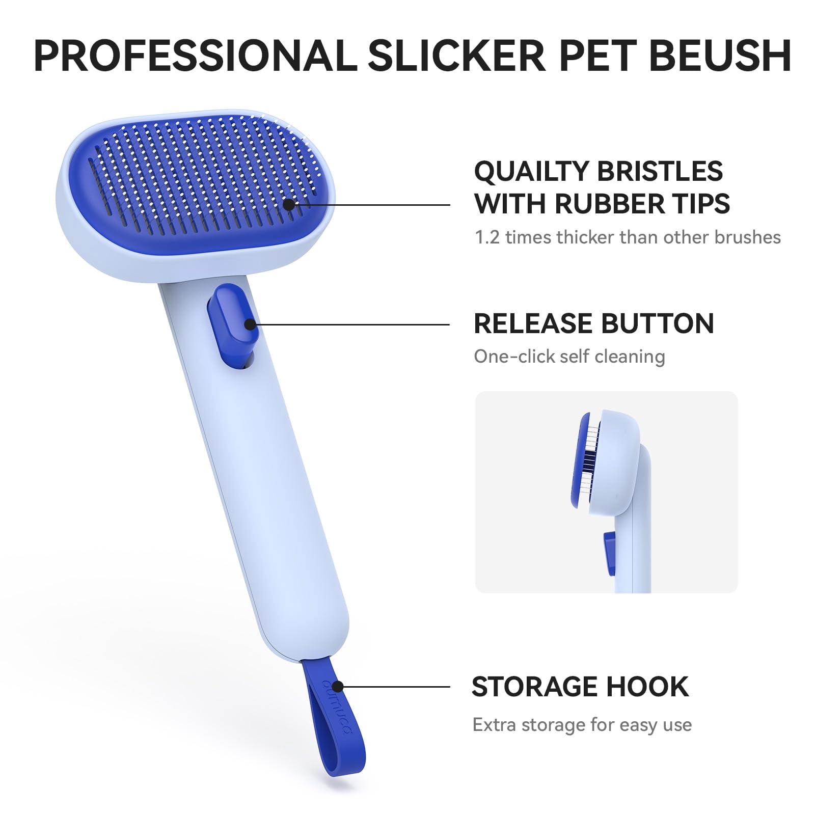Cat Brush for Shedding, Cat Brushes for Indoor Cats, Cat Brush for Long or Short Haired Cats, Cat Grooming Brush Cat Comb for Kitten Rabbit Massage Removes Loose Fur