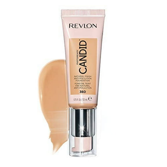 Revlon PhotoReady Candid Natural Finish Foundation, with Anti-Pollution, Antioxidant, Anti-Blue Light Ingredients, 360 Cashew, 0.75 fl. oz.