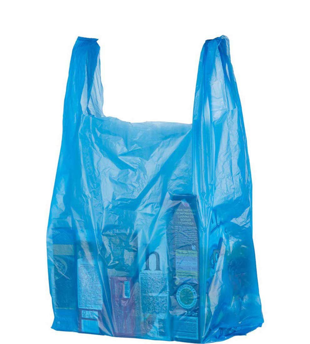 Pack of 1000 Blue T-Shirt Bags 12 x 8 x 24. Ultra Thin Carry-Out Bags ...