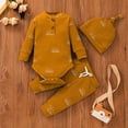 thumbnail image 2 of Mercatoo Baby Spring Fashion Outfits Baby Boy Girl Cotton Outdfit Sets Ribbed Long Sleeve Sun Print Button Kids Baby Girl Outfit, 2 of 7