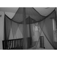 thumbnail image 7 of 4 Poster Bed Canopy Netting Functional Mosquito Net Full Queen King Black 76"x86"x96"(WxLxH), 7 of 7