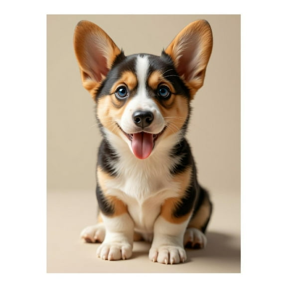 Diamond Art Kit for Adults, Adorable Corgi Puppy Portrait Diamond Painting for Adults Beginners, DIY Diamond Art Painting Kits, 5D Diamond Painting Crafts for Home Decor 12x16 Frameless