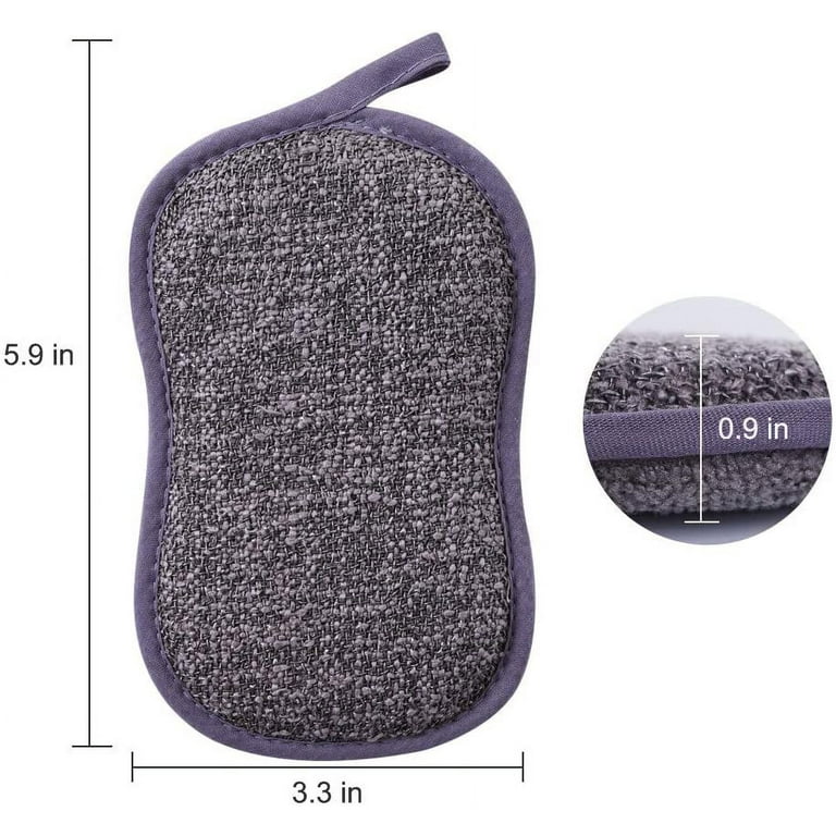 12 Pack Durable Scrub Scouring Sponge , Non-Scratch Microfiber 