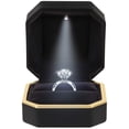 thumbnail image 1 of Proposal LED Light Ring Box Engagement Ring Case Velvet Jewelry Gift Box Case Ring Holder Necessary for marriage proposal Black, 1 of 4