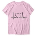 thumbnail image 3 of Womens Valentine's Day T-Shirts Cute Heart Graphic Short Sleeve Tops Casual Loose Crewneck Tee Tops, 3 of 3
