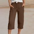 thumbnail image 2 of Glisme Womens Pants Fashion Straight Leg Casual Pants High Waist Sports Loose Pants Trend Trousers Brown, 2 of 8