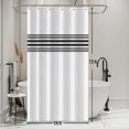 thumbnail image 2 of 36x72 Inch Black Striped Polyester Shower Curtain Minimalism Stripe Splicing Texture Neutral Bath Curtain Rustic Farmhouse Bohemian Bathtub Curtain for Kids Bathroom Decor with Hooks, 2 of 6