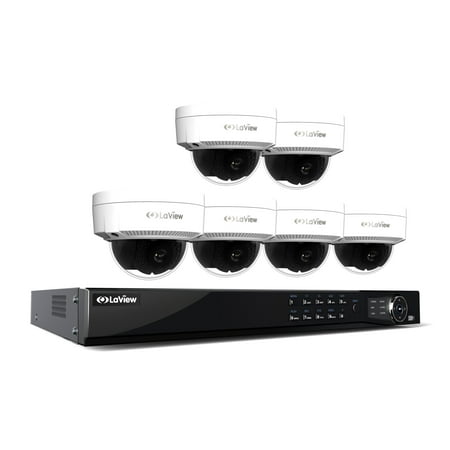 LaView  1080p IP NVR 8 Channel 2TB Hard Drive Video Security Surveillance System with 6 PoE 1080p IP Dome