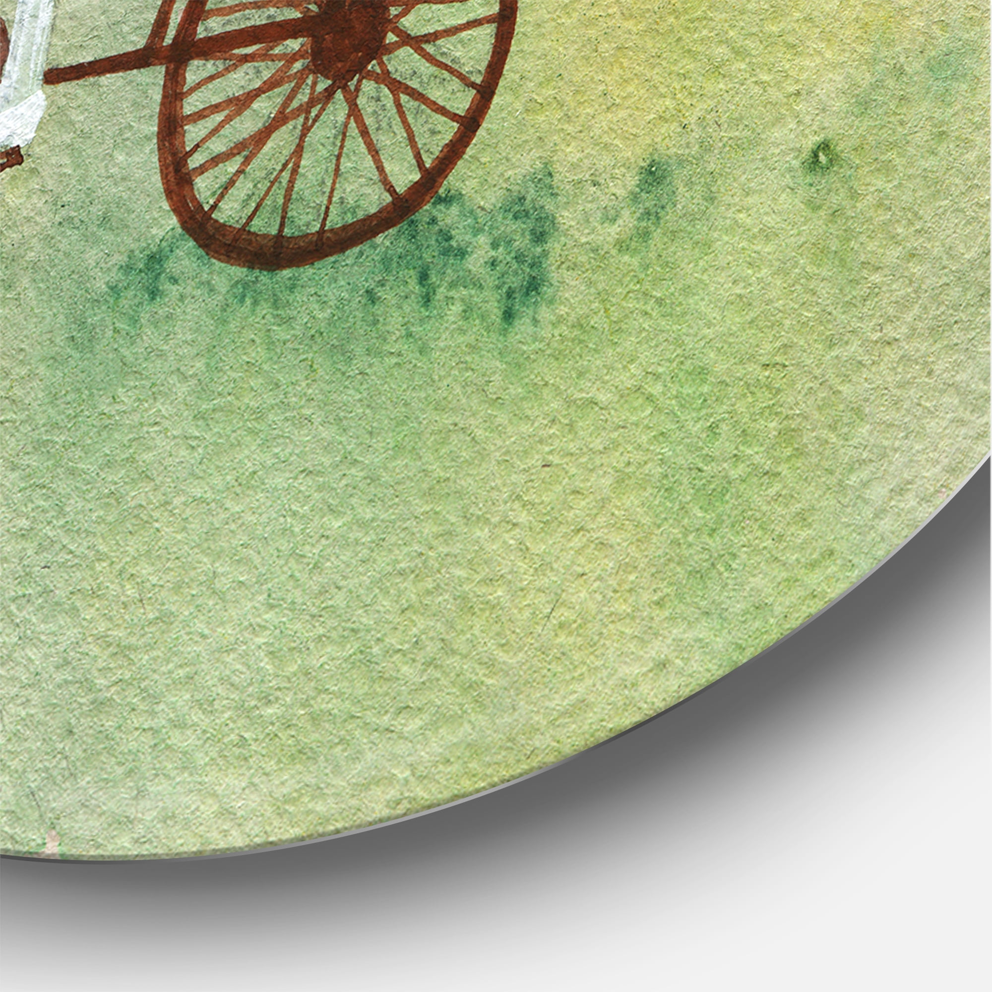 Designart 'Wedding Couple of Hedgehogs Riding A Bike' Traditional Circle Metal Wall Art 29x29 - Disc of 29