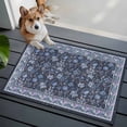 thumbnail image 3 of Navy Blue Floral Boho Entryway Rug 2'x3'&nbsp; Non Slip Front Door Mats, Ethnic Tribe Abstract Art Flower Entrance Rugs Indoor Outdoor Carpet, Washable Floor Mats Small Area Rug for Bedroom Kitchen, 3 of 8