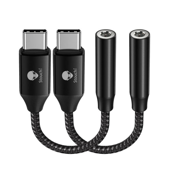 Adaptador USB C a 3,5 mm hembra, 2 paquetes Stouchi para iPhone