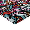 thumbnail image 2 of Ambesonne Colorful Fitted Sheet, Stained Glass Style Flower, Full Size, Multicolor, 2 of 3