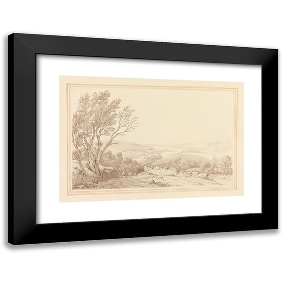 Joseph Farington 14x11 Black Modern Framed Museum Art Print Titled - View Over Windermere from Above Barig