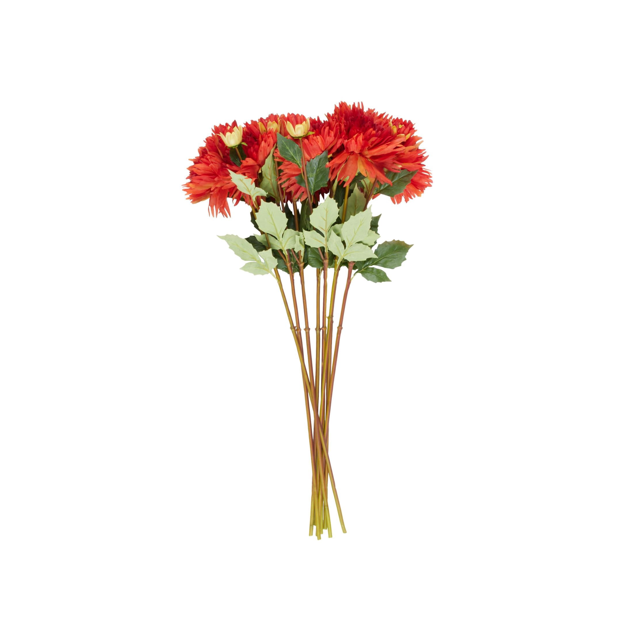 31" Plastic Floral Tall Dahlia Artificial Flower Stem, by DecMode (8 Count)