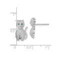 thumbnail image 2 of Sterling Silver Cat Earrings with Cubic Zirconia (CZ)s, 2 of 5