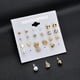 thumbnail image 2 of Anillos de oído accesorio de moda elegante estilo simple aro oreja colgante joyería decoración oreja gotas para fiesta banquete diario vestido dorado 24 pares Monstrate AP008259-01, 2 of 5
