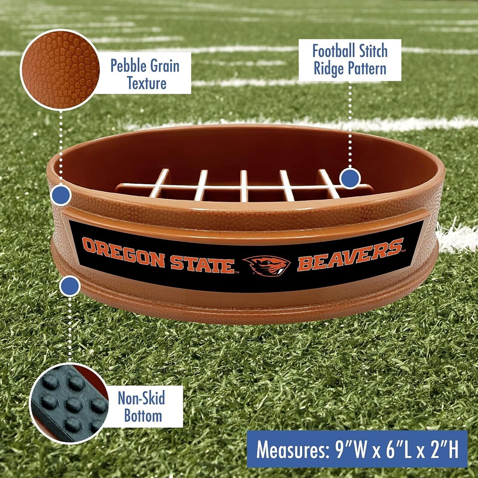 Pets First NCAA Oregon State Beavers Super-Bowl Slow Feeder Bowl for Dogs and Cats with Non-Slip Mat