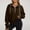 Brown, variant on Dxzfnsa Women's Half Zip Sweatshirts Fleece Stand Collar Long Sleeve Sweatshirts Solid Color Thumb Hole Oversized Pullovers with Pockets