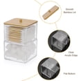 thumbnail image 4 of Dispensador de hisopos transparente de acrílico para baño, frasco de boticario con tapa, soporte para hisopos y bolitas de algodón, organizador de almacenamiento para discos de algodón, almohadillas, 4 of 8