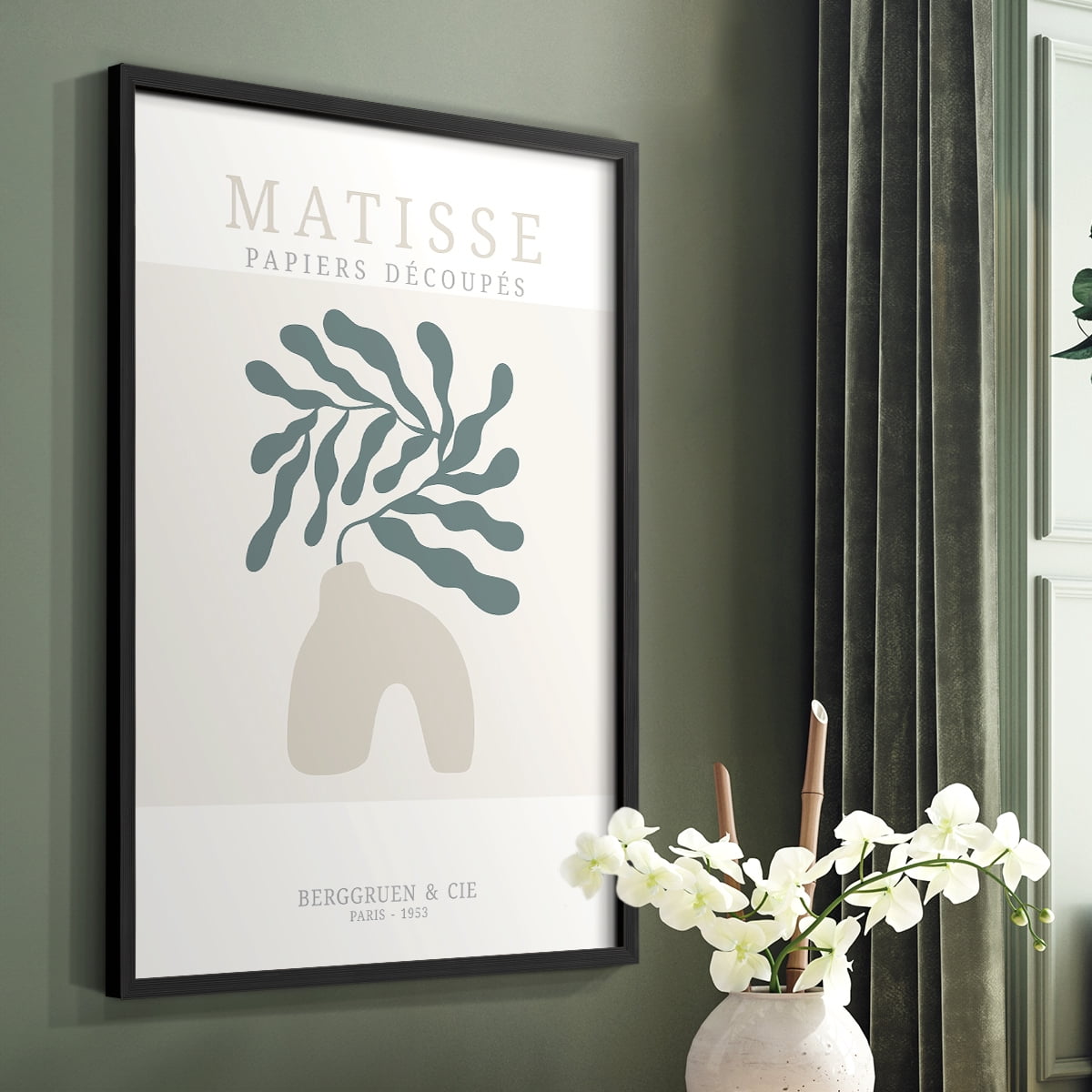 Matisse CDXXXVI in Black Solid Wood Framed Print No Nail Hanging
