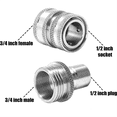 thumbnail image 2 of Garden Hose Quick Connect Stainless Steel Water Hose Connector 3/4 Inch GHT Quick Release Connector for Lawn Sprinklers, 2 of 8