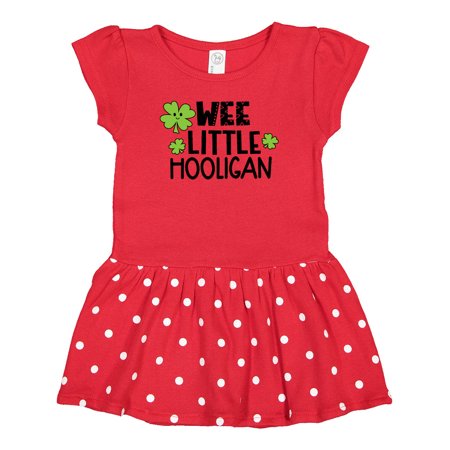 

Inktastic St. Patrick s Day Wee Little Hooligan with Clovers Gift Baby Girl Dress