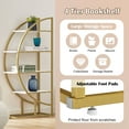 thumbnail image 5 of Aukfa 4 Tier Bookshelf,Round Bookcase with Storage Metal Frame - Gold, 5 of 8