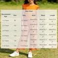 thumbnail image 3 of LJEFF Girls 2 PC Ruffle Sleeve Cute Capri Set, Lightweight Soft Elastic Waist Sleeveless Kids Summer Outfit Orange Size 8 Years, 3 of 7
