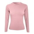 thumbnail image 4 of Fgnfyis Women's Long Sleeve T-Shirt Soft Casual Loose Fit Pocket Detail Flip Hem Comfortable Basic Top for Everyday Wear Pink XL, 4 of 4
