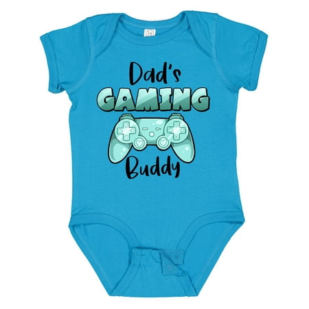 

Inktastic Dad s Gaming Buddy- Aqua Controller Gift Baby Boy or Baby Girl Bodysuit