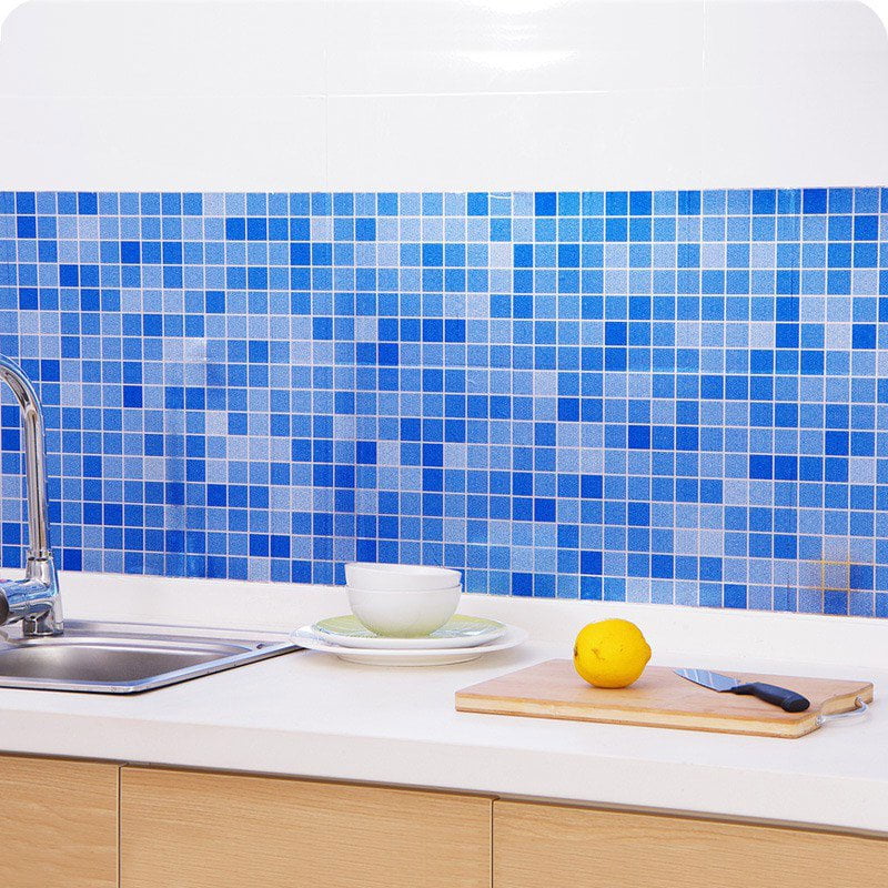 Self-adhesive Mosaic Wall Paper Sticker Tile Contact Paper Bathroom Waterproof Y 