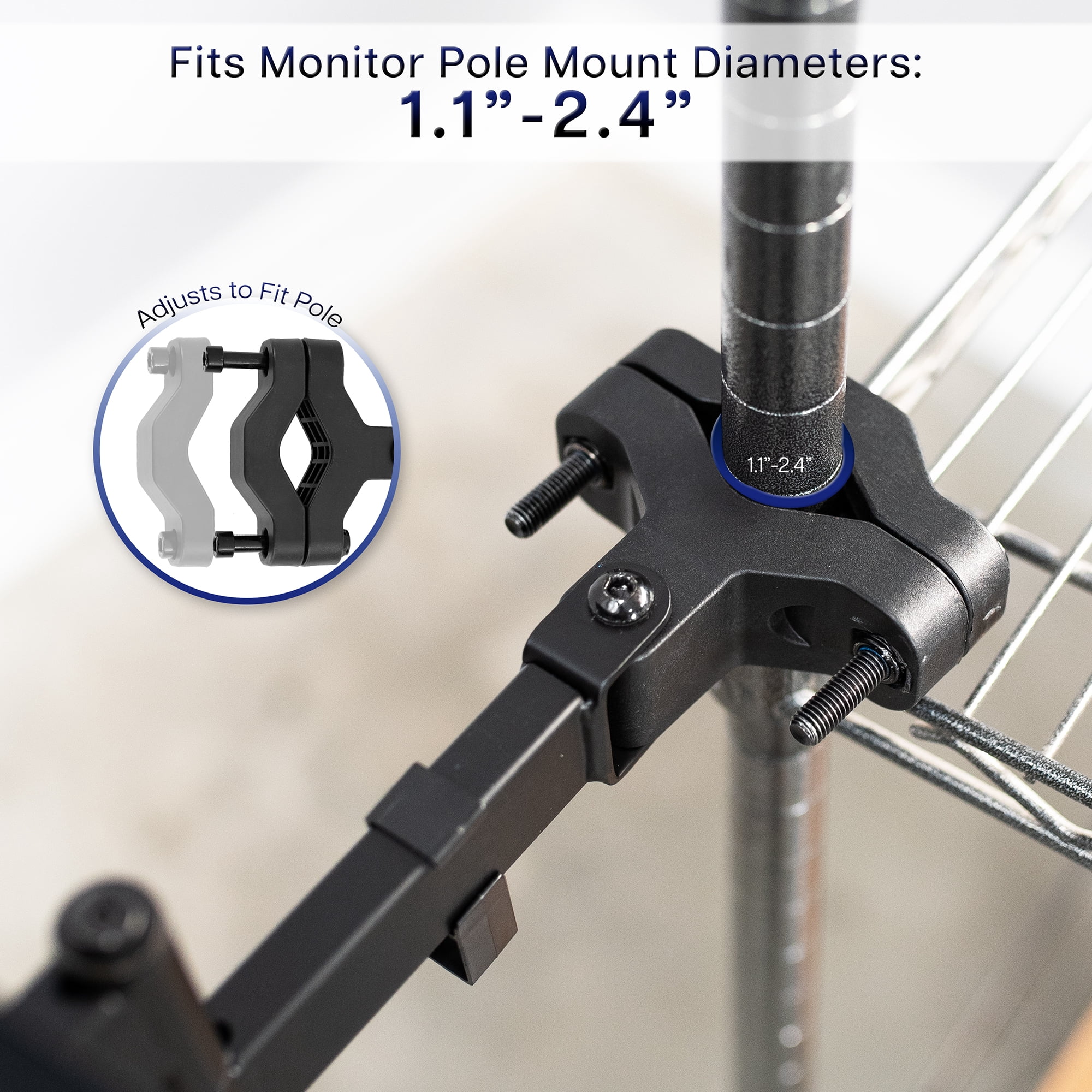 VIVO Steel Universal Full Motion Pole Mount, 26 Inch Keyboard and Mouse Tray