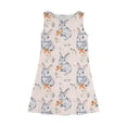 thumbnail image 5 of yuCgh Sleeveless Easter Dress for Girls, Summer Casual Tank Dress with Colorful Print, Lightweight & Breathable Kids Easter Dress,Gray 120, 5 of 5