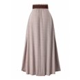 thumbnail image 2 of Brown Houndstooth A-Line Pleated Skirt With Belted Waist, 2 of 7