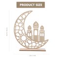 thumbnail image 4 of 2 piezas de adornos de madera para Ramadán, Eid Mubarak, adornos de mesa de madera con forma de luna para fiestas de Ramadán, Eid Mubarak, 4 of 6